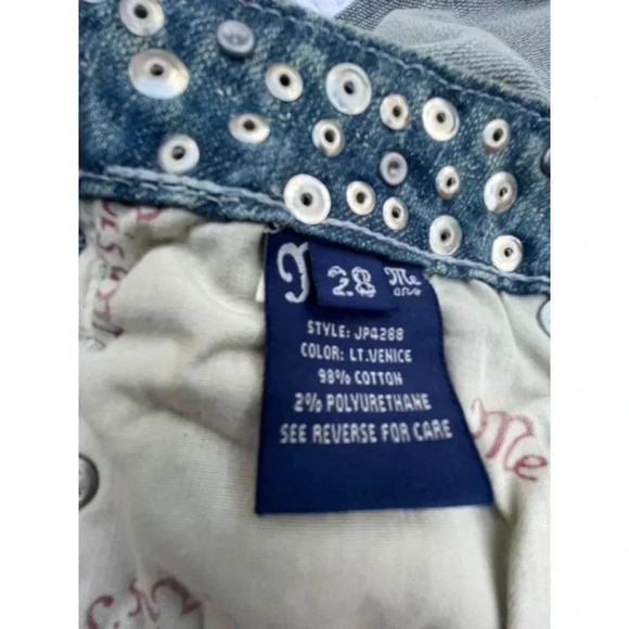 Miss Me Womens Rhinestone Mid Rise Boot Cut Denim Jeans Light Blue Sz 28 - Picture 13 of 16